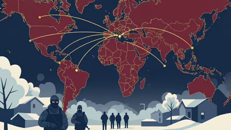 Federal agents in tactical gear patrolling Minneapolis