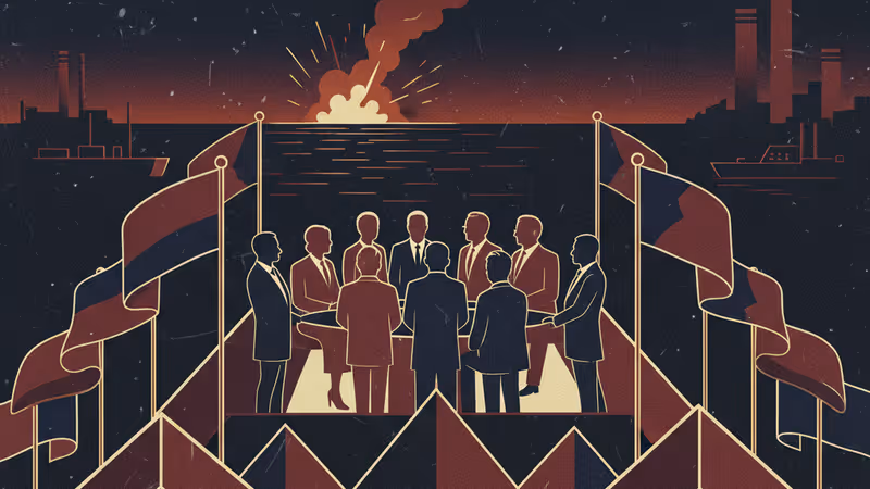 委內瑞拉港口設施在夜間遭到軍事打擊發生爆炸的模擬畫面