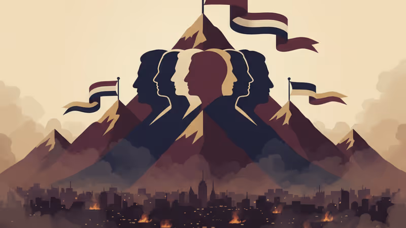 イランの地図と緊張感を象徴する暗い会議室のシルエット