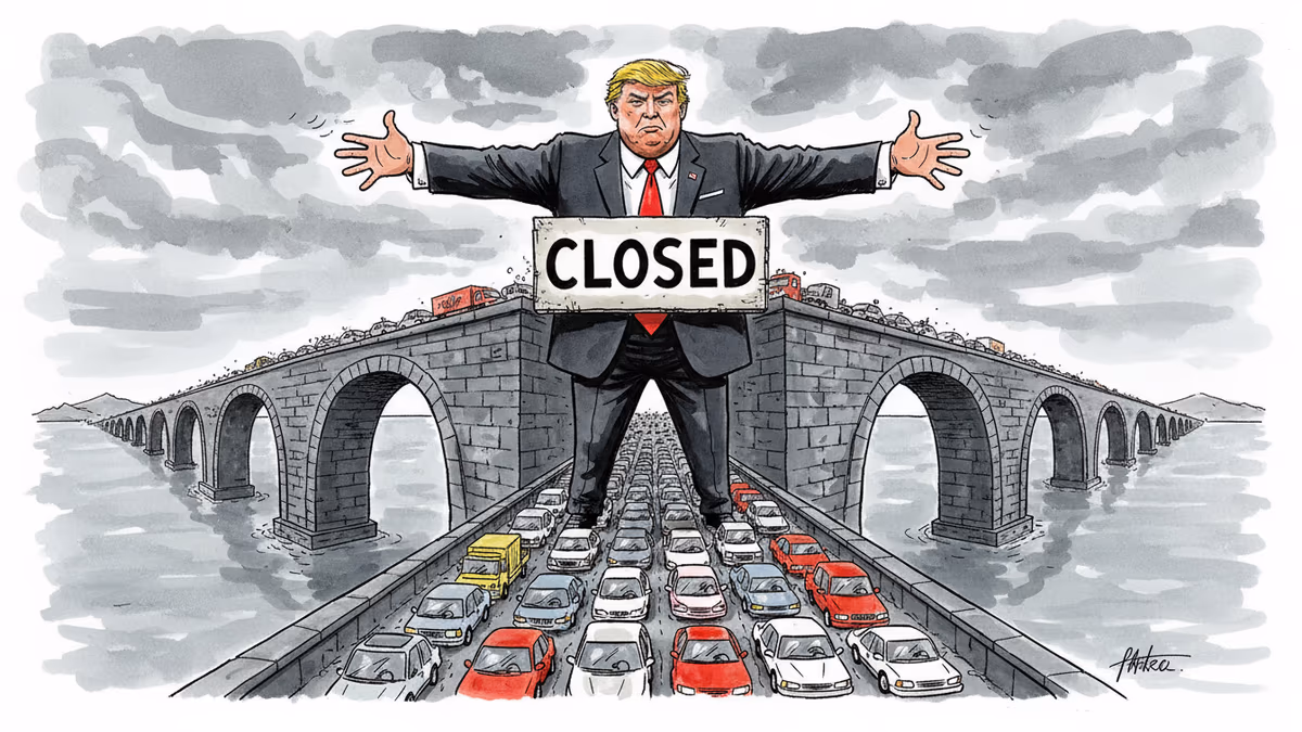 トランプ大統領、米加橋梁の開通阻止を警告
