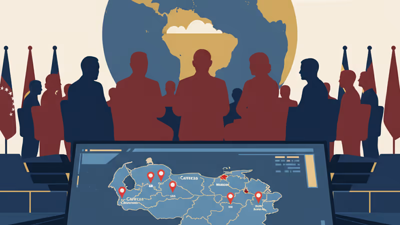 베네수엘라 사태에 대해 발표하는 트럼프 대통령의 기자회견 현장