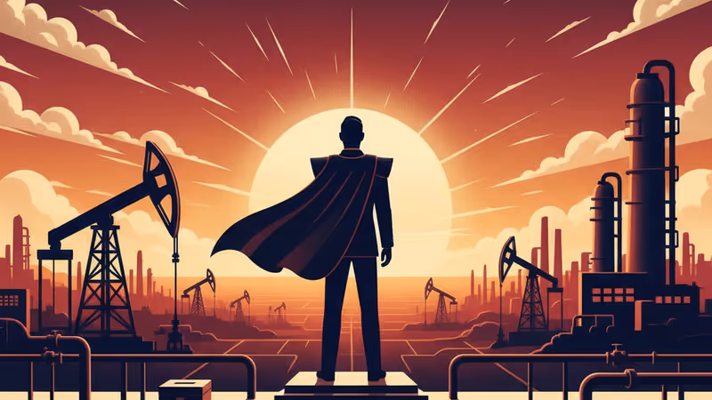 베네수엘라 석유 시설과 트럼프 행정부의 개입을 상징하는 유정 펌프 전경