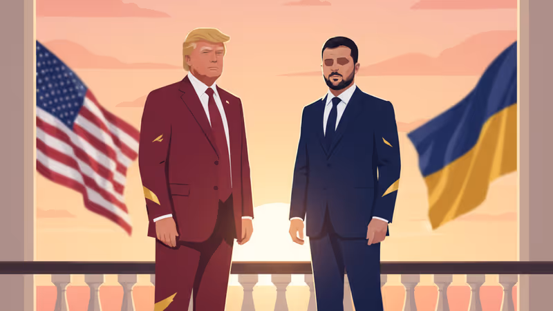 マール・ア・ラーゴで並んで立つトランプ大統領とゼレンスキー大統領