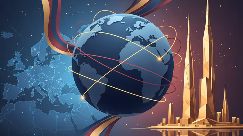 Contrast between Ukrainian ruins and futuristic Gaza tower blueprints