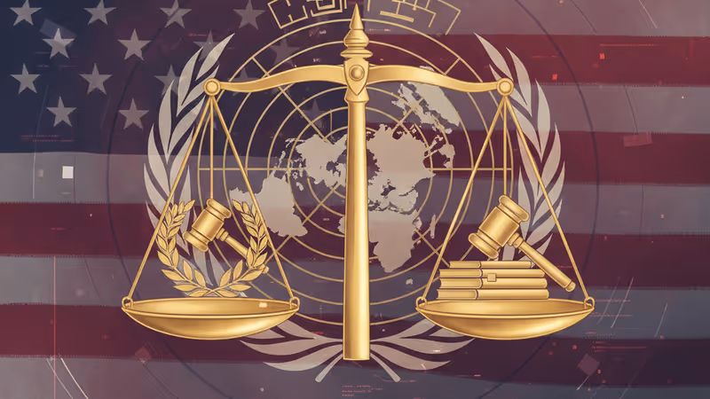 UN building in New York shrouded in dark fog