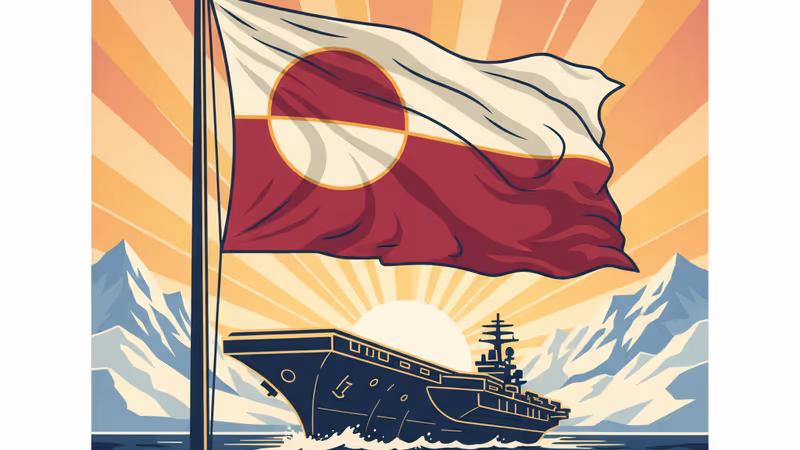 格陵蘭島冰川與沿海港口的遠景