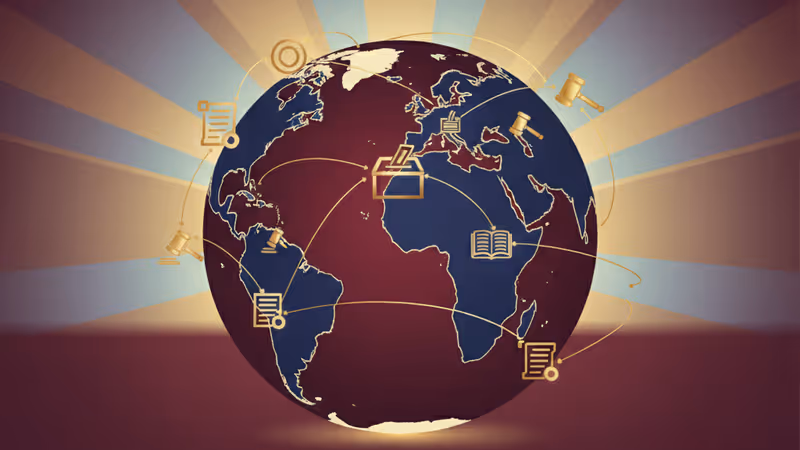 戦略的な拠点を示す光るポイントがある世界地図