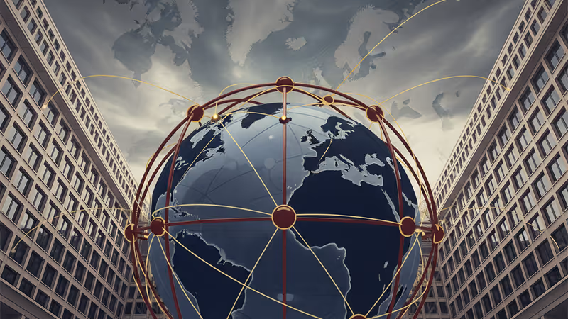 그린란드와 유럽 사이의 긴장을 상징하는 그래픽 지도