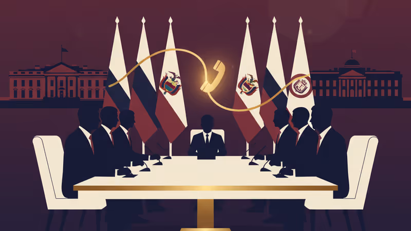 U.S. and Colombian government buildings connected by a diplomatic line