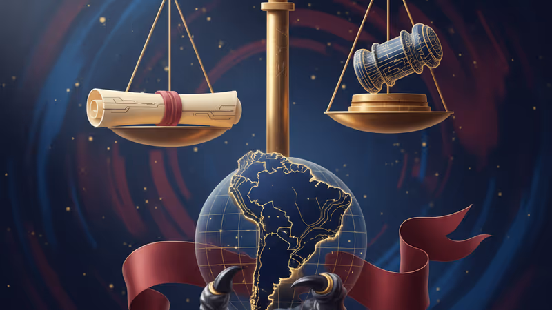 聚光燈下的南美洲地圖與美軍介入背景