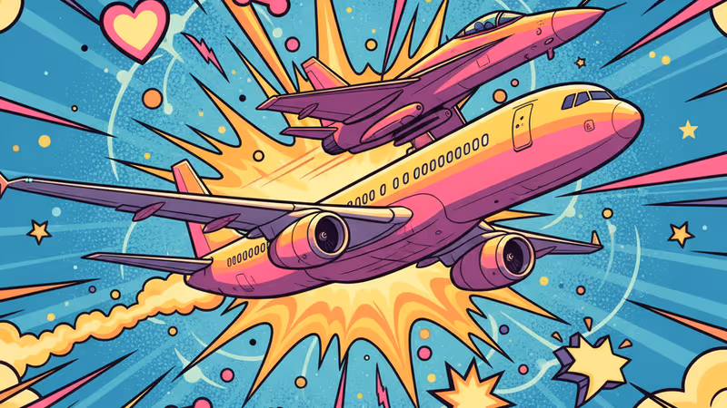 戦闘機に護衛されながら飛行するターキッシュエアラインズの旅客機