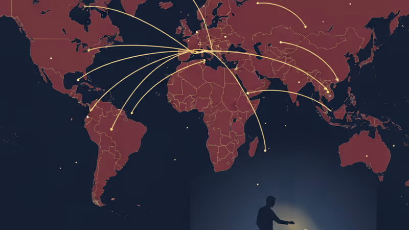 ウガンダの投票所で開票作業を見守る群衆と選管職員の様子