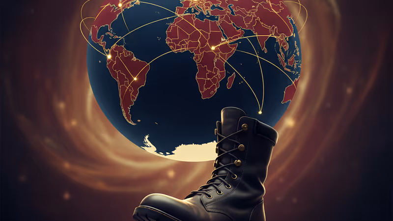 Conceptual image of military presence and election fraud in Uganda