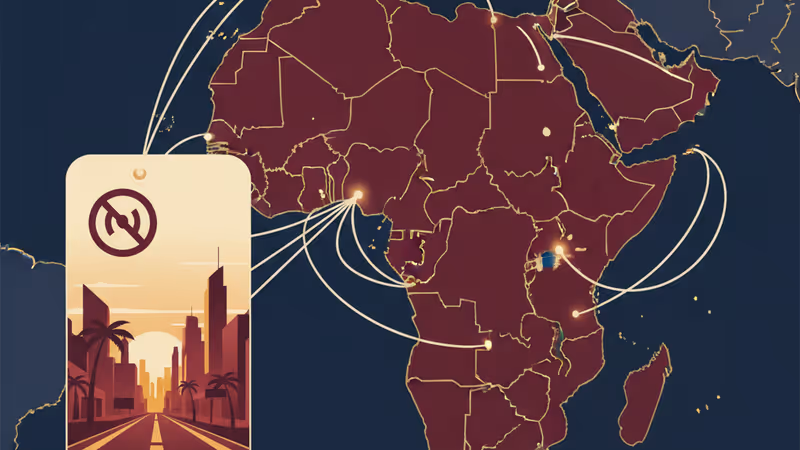 Tense street scene in Kampala after the Ugandan election announcement.