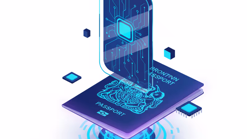 A digital identity security graphic on a smartphone screen