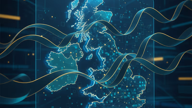 영국 가상자산 규제와 소비자 보호를 상징하는 디지털 코인과 방패 이미지