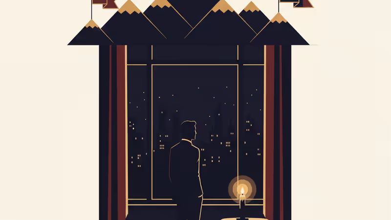 Darkened skyline of a Ukrainian city during power outage