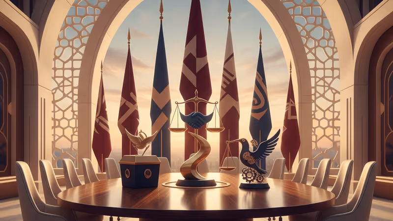 UAEでの和平交渉とウクライナの雪景色を象徴するイメージ