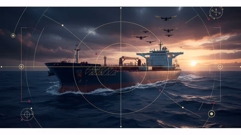 黒海でドローン攻撃を受けた石油タンカーから煙が上がる様子