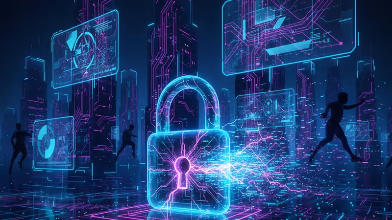 運動追蹤器洩漏數位數據的科技感示意圖