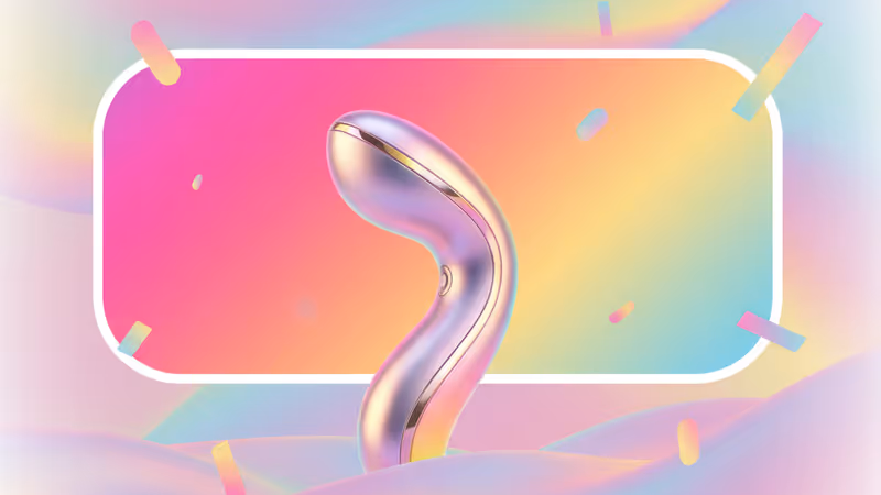 パステルカラーの洗練されたNancy製マッサージデバイスのクローズアップ