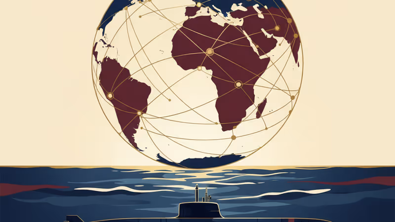 심해를 항해하는 현대적인 핵잠수함의 모습