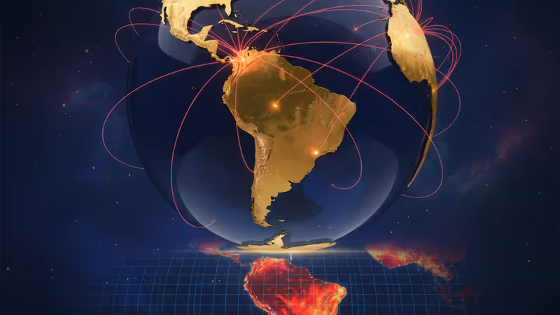 군사적 긴장을 나타내는 붉은 열지도가 표시된 베네수엘라 인근 위성 지도