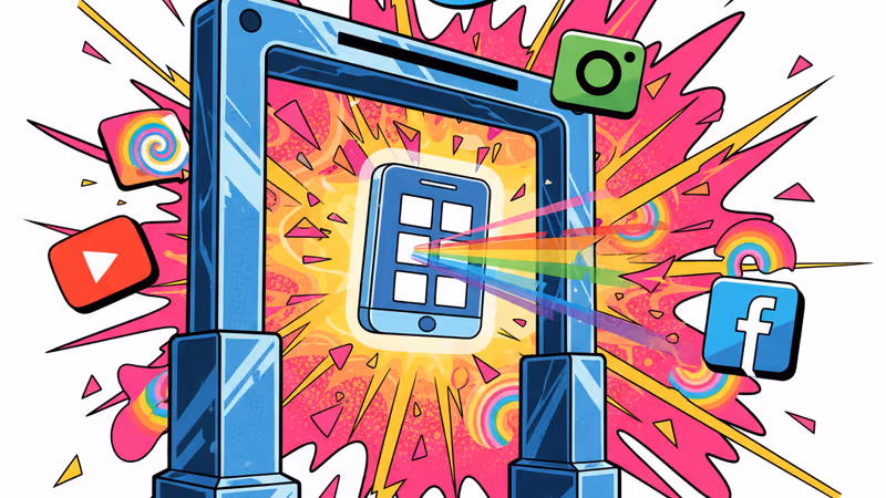 U.S. border agent inspecting a traveler's smartphone at a checkpoint