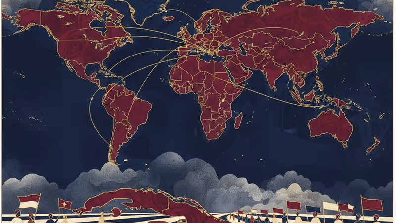 哈瓦那街道上，覆蓋著古巴國旗的士兵靈柩車隊正緩緩行進