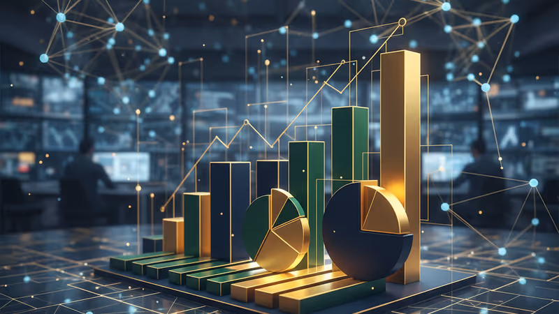 下落する株価チャートとサックス百貨店の店舗外観