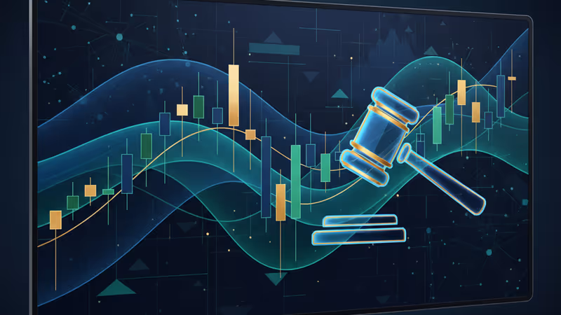 미국 경제 지표 그래프와 대법원 건물이 중첩된 이미지