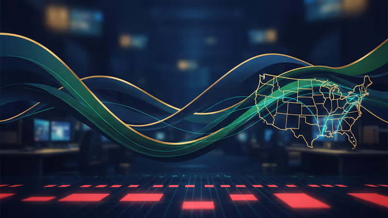 하락세를 보이는 미국 주식 시장 그래프와 세계 지도