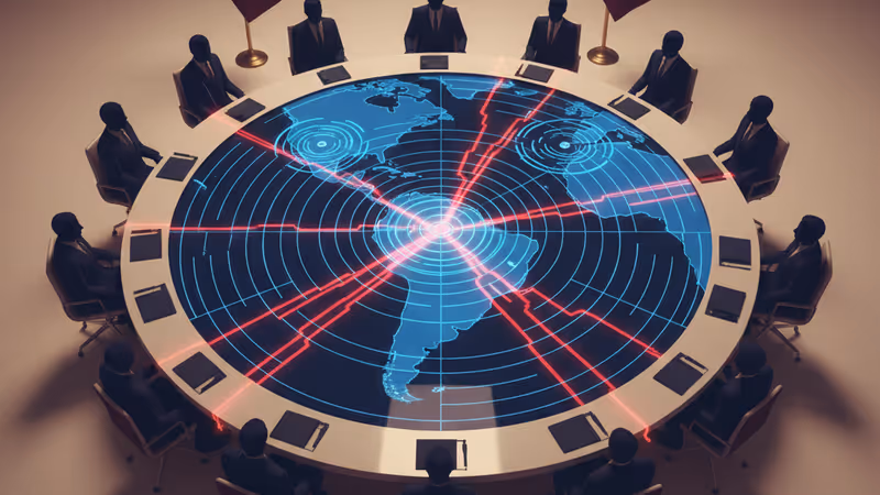 デジタルレーダーと電子戦を象徴するグラフィック背景