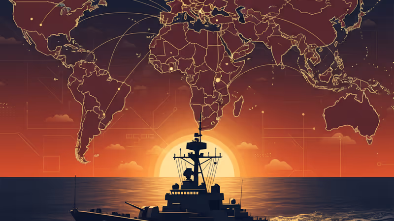 荒れた海を航行する米国沿岸警備隊の船舶