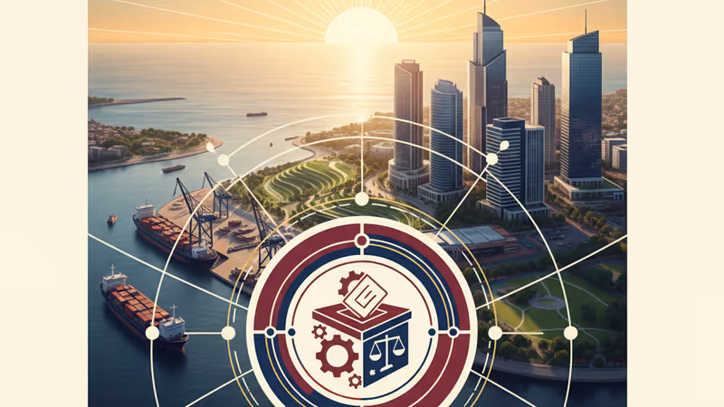 在達沃斯論壇展示的「新加薩」城市開發願景模擬圖