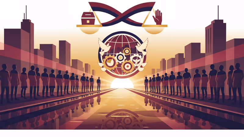 밤거리에서 시위 중인 미니애폴리스 시민들과 긴장된 분위기