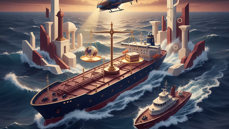 북대서양에서 미국 해안경비대의 감시를 받는 러시아 국적 유조선