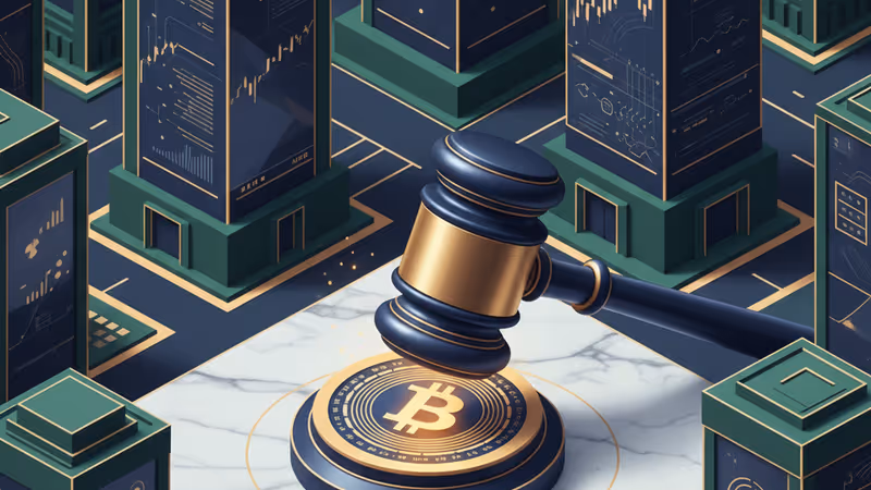 미국 상원의 가상자산 규제 입법을 상징하는 디지털 의사봉