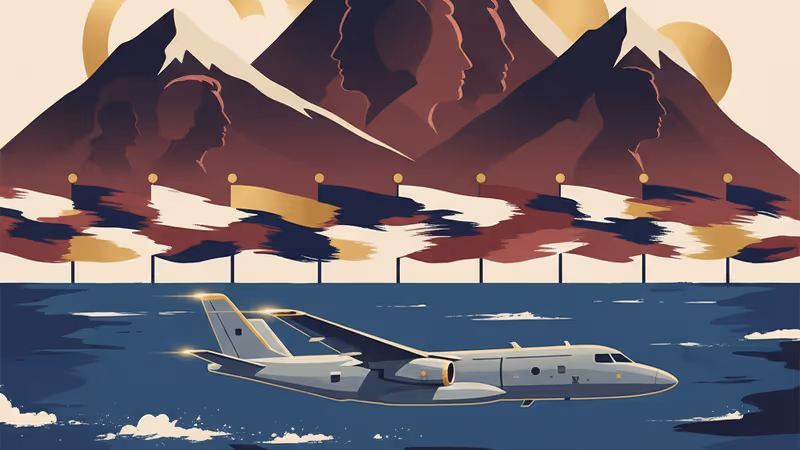 飛越新加坡海峽的 P-8A 波賽頓偵察機示意圖