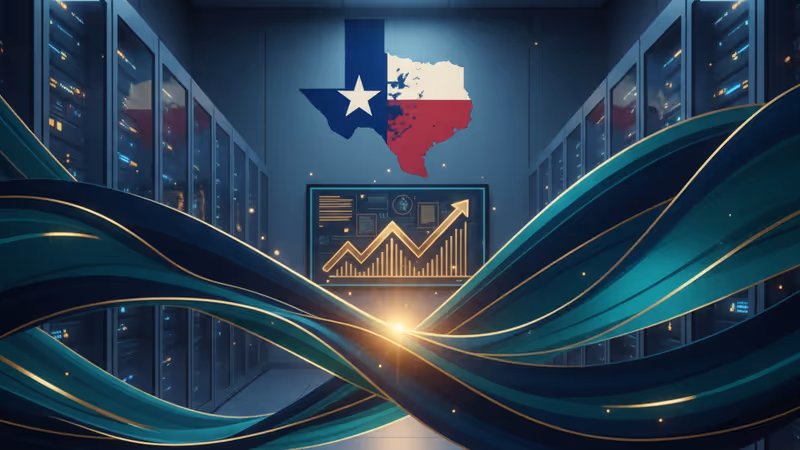 비트코인 심볼이 투영된 텍사스 주 의사당 전경