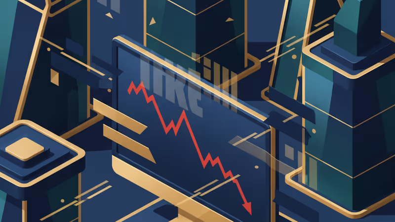 Stock market index graph showing a downward trend after Intel earnings