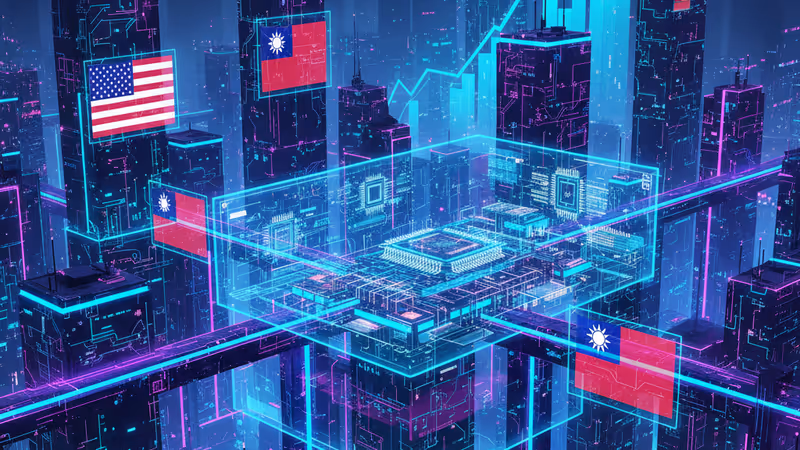 美國半導體工廠建設預想圖與象徵台美貿易協議的背景