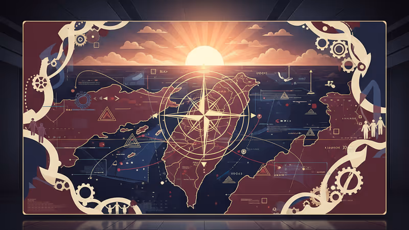 台海周邊軍事演習的海域全景與遠處艦影