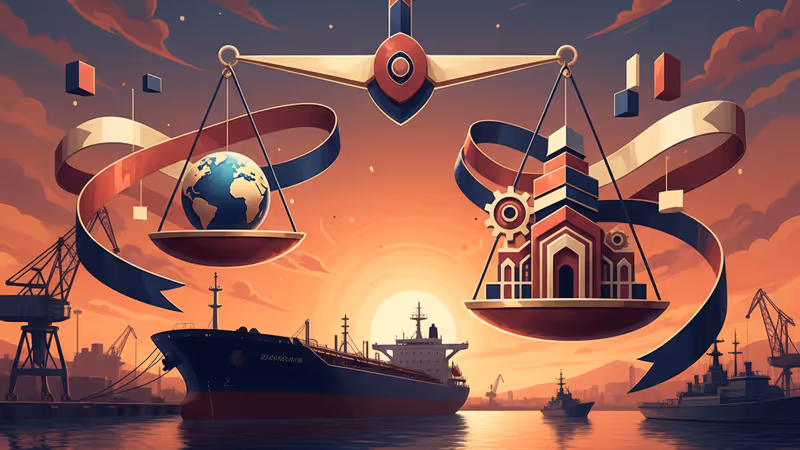 在加勒比海巡航的軍艦與遠處的石油設施