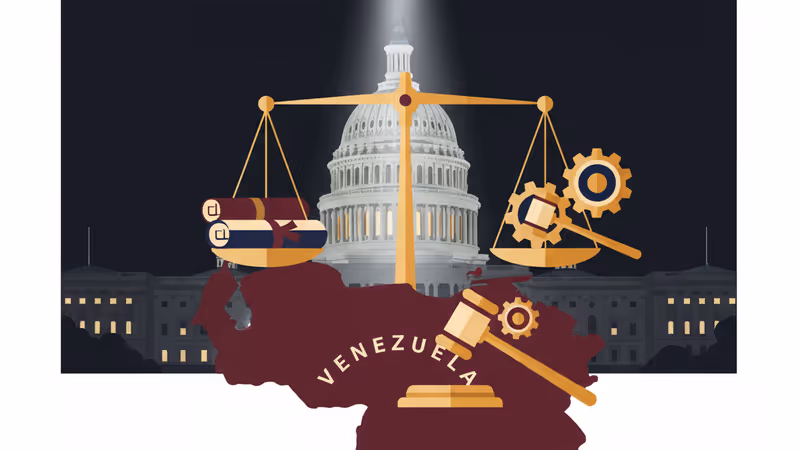 日没後のアメリカ合衆国議会議事堂。議会の監視と権力の不透明さを象徴する構図。