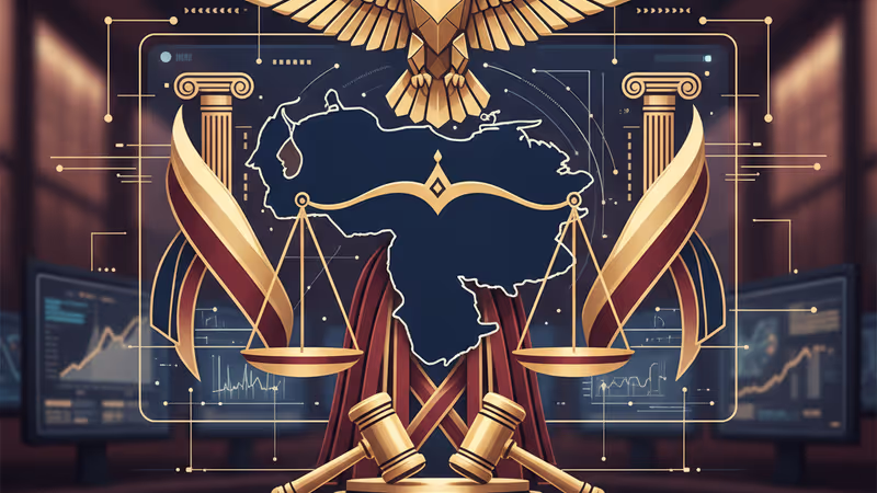 Strategic digital map illustrating the US policy toward Venezuela