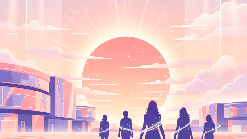 USPEERとWMエンターテインメントの新たな門出を象徴する日の出のイメージ