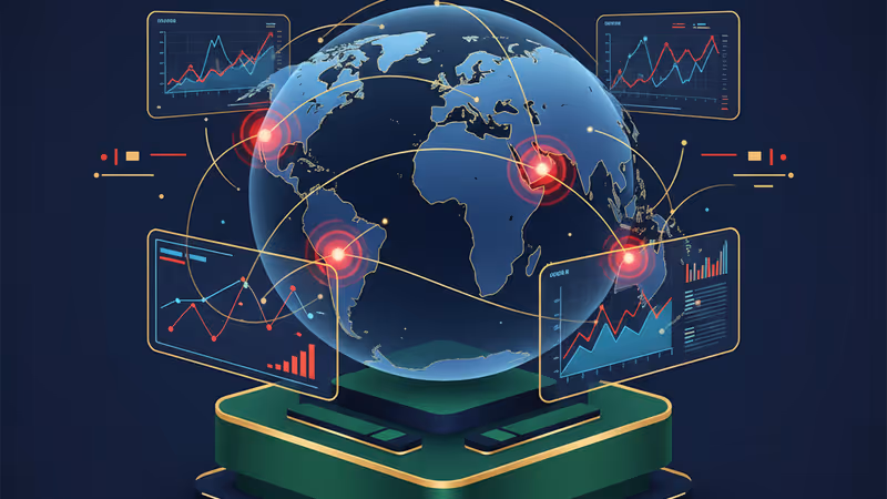 東京証券取引所の華やかな式典と原油価格チャートの対比