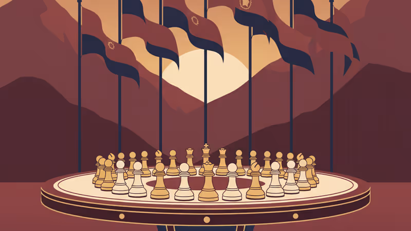 베네수엘라 대통령궁 전경과 국기