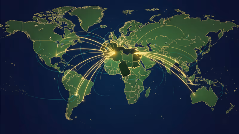 象徵開放委內瑞拉石油出口主導權的工業控制示意圖